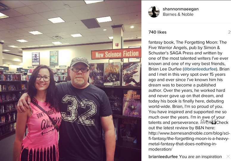 ShanMaeEgan's tweet photo. Super proud of my BFF @brianleedurfee for the success of his new #fantasy book, #TheForgettingMoon pub by @simonschuster. #AmReading https://t.co/3dBJhUhlW9