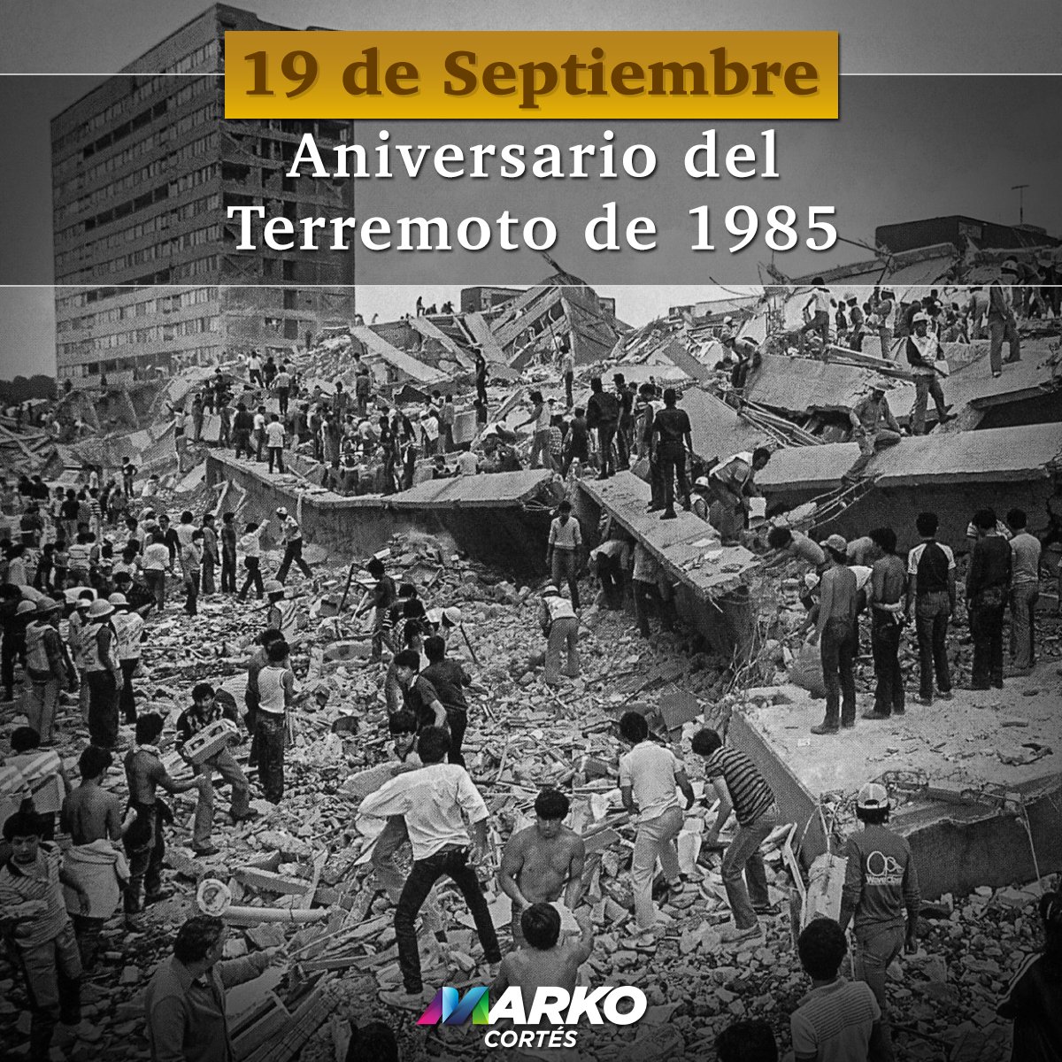 MarkoCortes's tweet image. Hoy, a 31 años del terremoto de la ciudad de México, recordamos ese día como uno de los más trágicos en toda su historia. #sismo1985