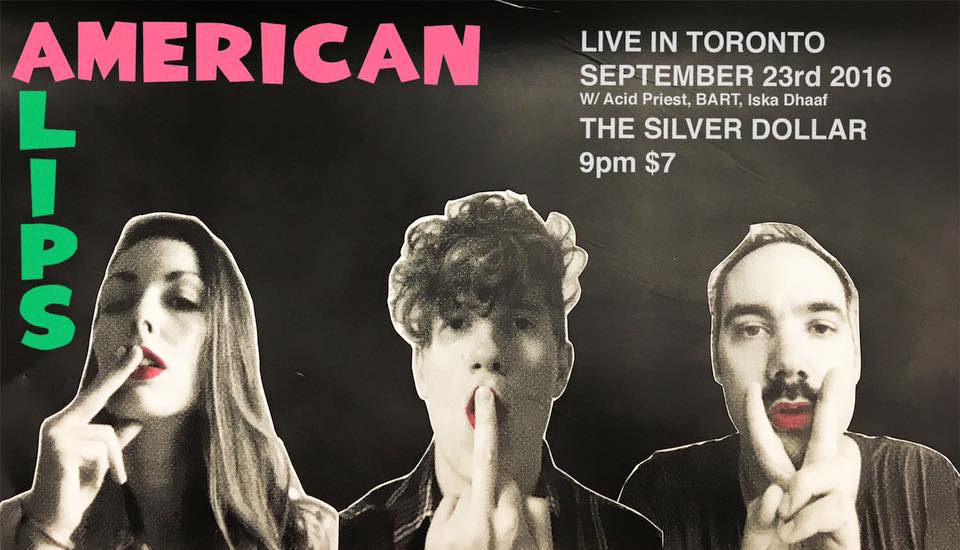 Friday! <a href="/sebby_g/">Some College</a> of <a href="/dfa1979/">DEATH FROM ABOVE 1979</a> &amp; <a href="/adrianpopovich/">ASYDX</a> of #TrickyWoo intro <a href="/american_lips/">American Lips</a> w/ <a href="/Acid_Priest/">Acid†Priest</a> &amp; facebook.com/events/1120504… <a href="/SilverDollarTO/">The Silver Dollar</a>