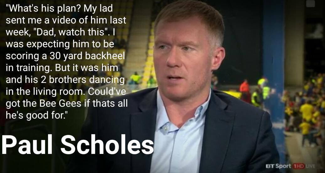 NOT_MOTD's tweet image. Absolutely brutal from Paul Scholes on Pogba.

Seems legit.