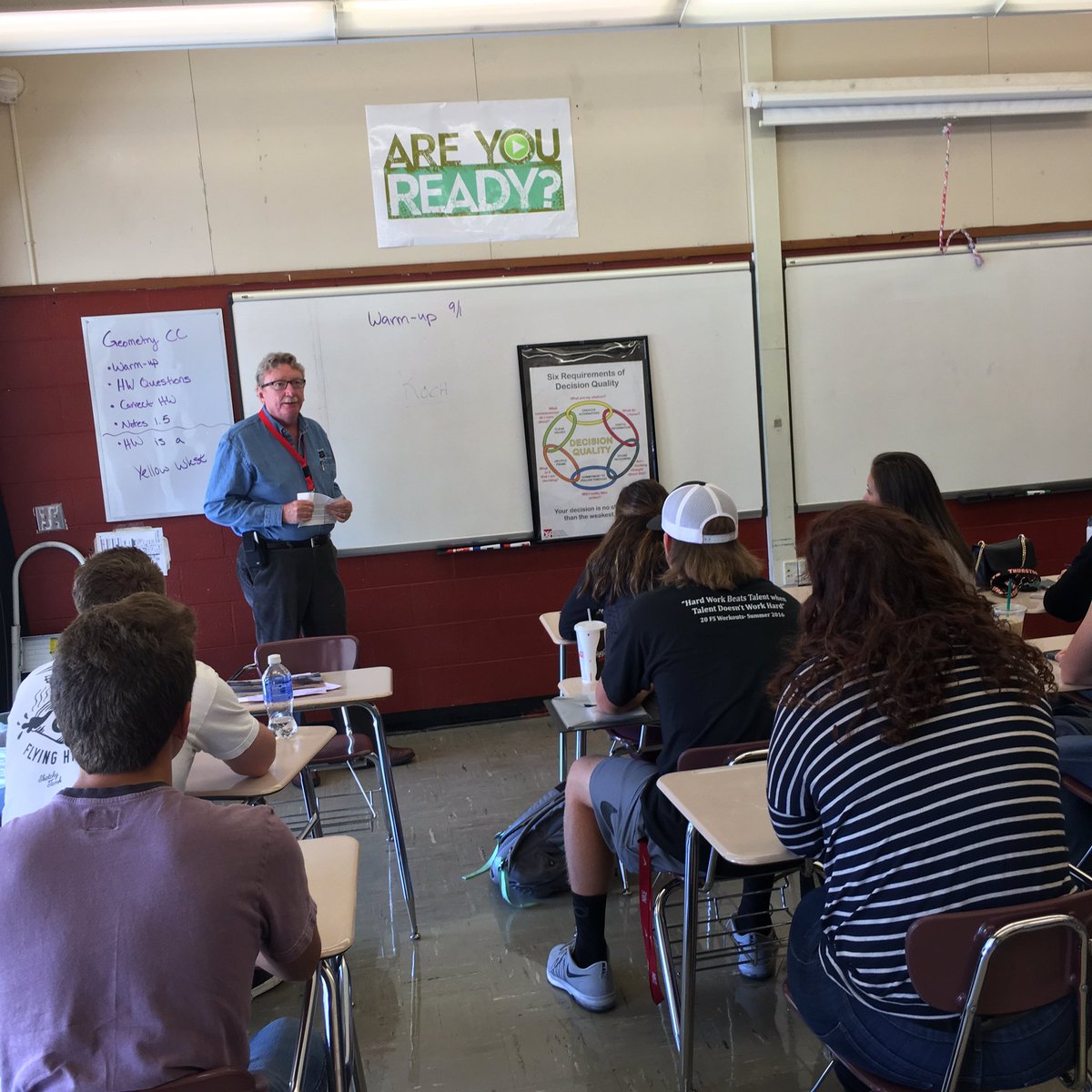 CounselorTHS's tweet image. Frank Koch-SPS Volunteer of the Year is back teaching in CCR! #decisionquality @THSColts