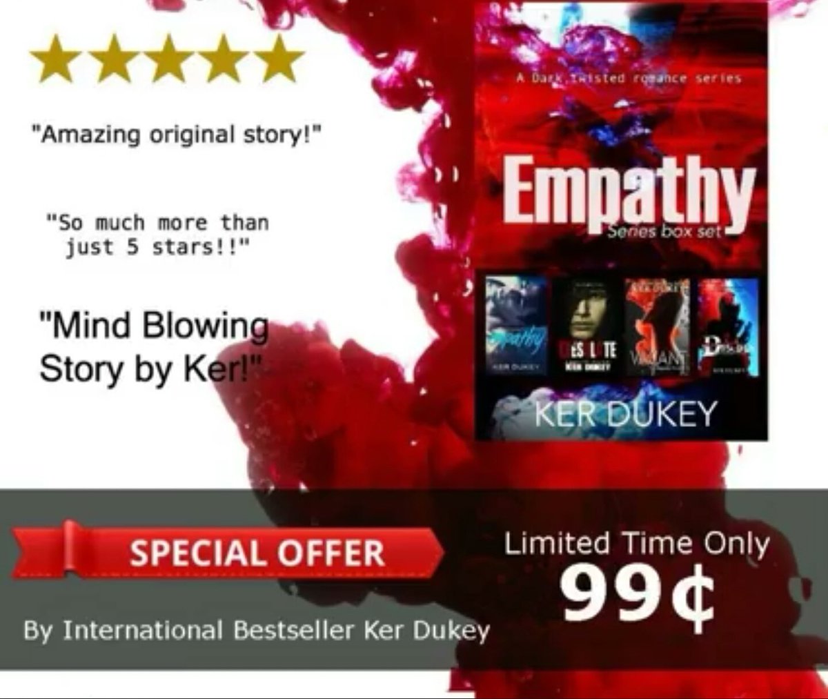Yaruz7's tweet photo. For a #LimitedTime grab the complete #EmpathySeries for ONLY 99ยข #ebooksale #99centebook #KerDukey #darkromance https://t.co/ylrVQkmmeI