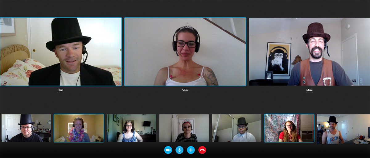 monomachines's tweet photo. Team Mono member Sam is getting married, so we threw a virtual Top Hats &amp; Tiaras Celebration! Wishing the best of luck to the bride-to-be! https://t.co/a4rDTS9fgM
