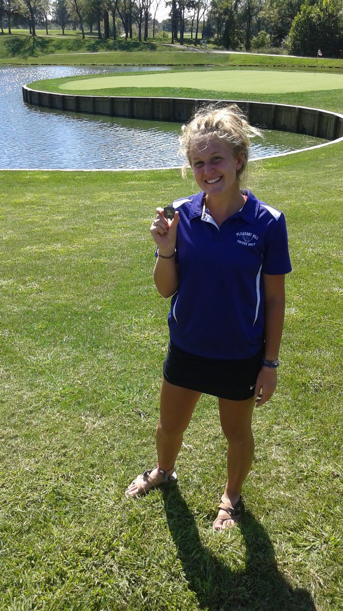 PHillgolfteam's tweet photo. Madison Roach was the Conference tournament individual champion shooting a 91! First title in chicks golf history! https://t.co/zk5oTVR47S