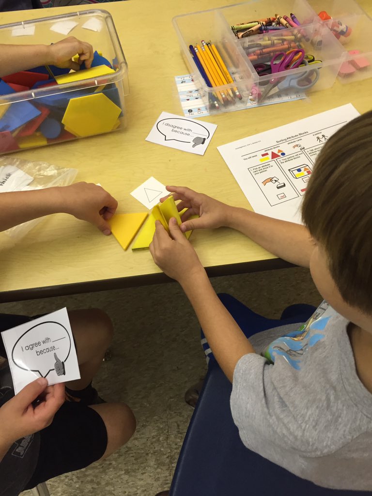 karleneann's tweet photo. Sorting, describing and naming attributes! #mathtalk #k @NicoleKNorris @BCPSMATH @Prettyboyes1 https://t.co/4shEFVp6ie