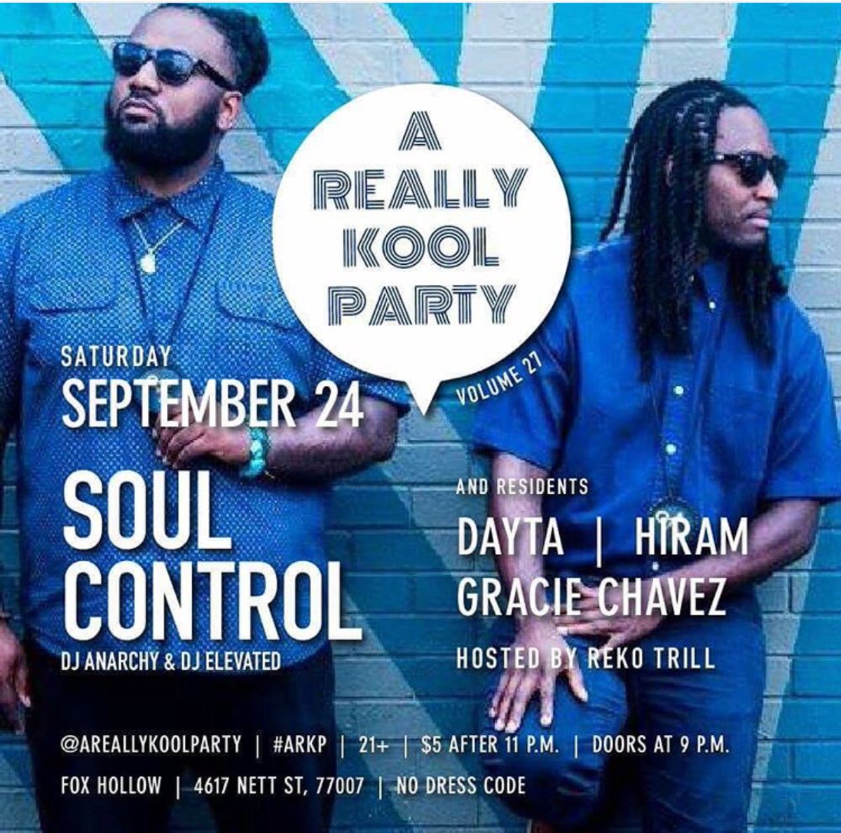 ReallyKoolParty's tweet photo. See you Saturday feat. @DjAnArchy @djelevated at #ARKP residents @_Dayta_ @DJGracieChavez @yunghiram @FoxHollow https://t.co/OBdDwBCb6d