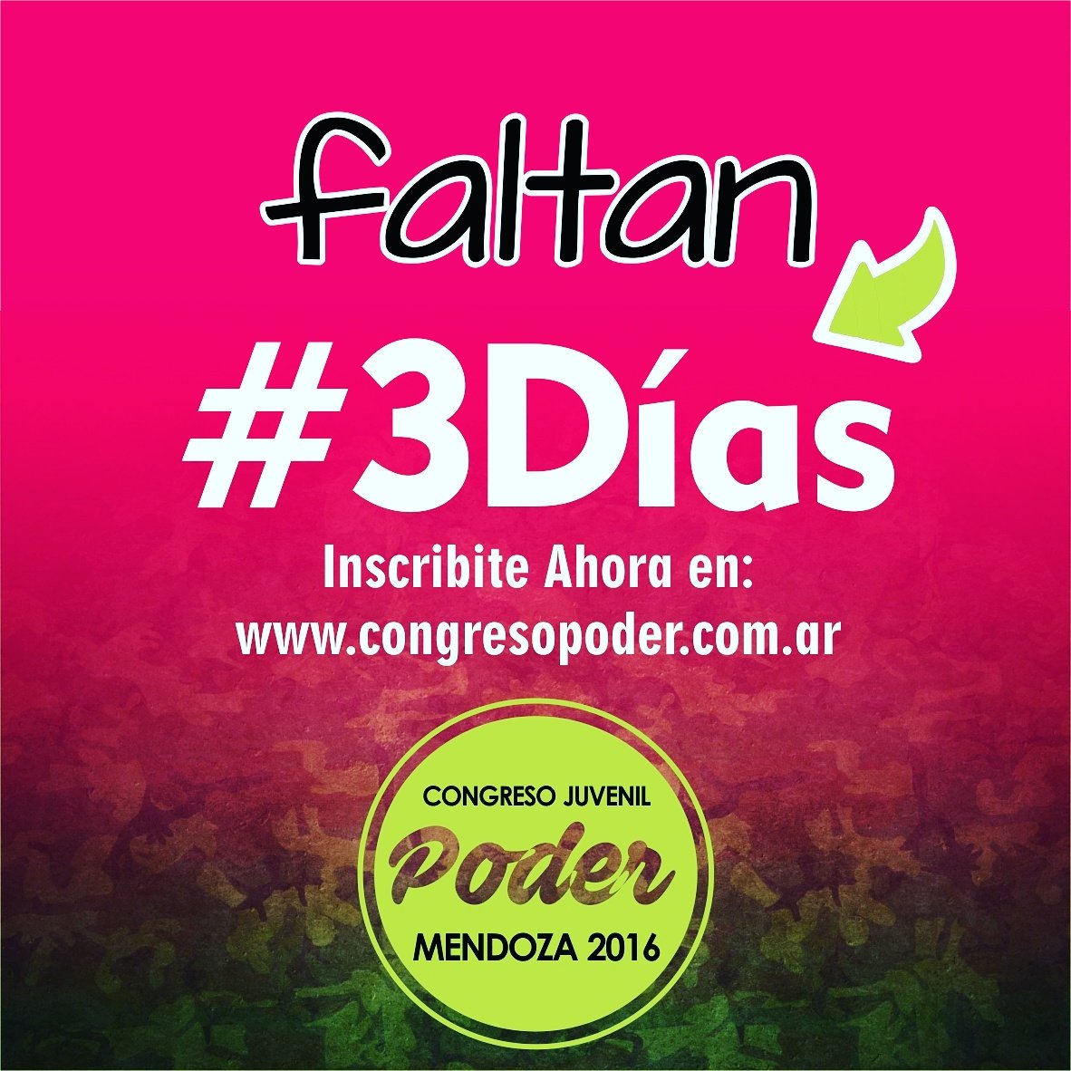 CongresoPoder's tweet photo. Cuenta Regresiva!!! Sé Parte de #Poder2016
Aún estás a tiempo de Inscribirte!
https://t.co/xlQneeXBhS https://t.co/VodABtHJ4Y