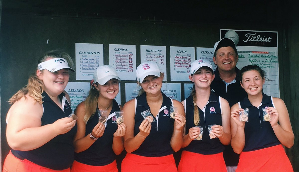 First in Conference! Great job today girls! ❤️💙⛳️