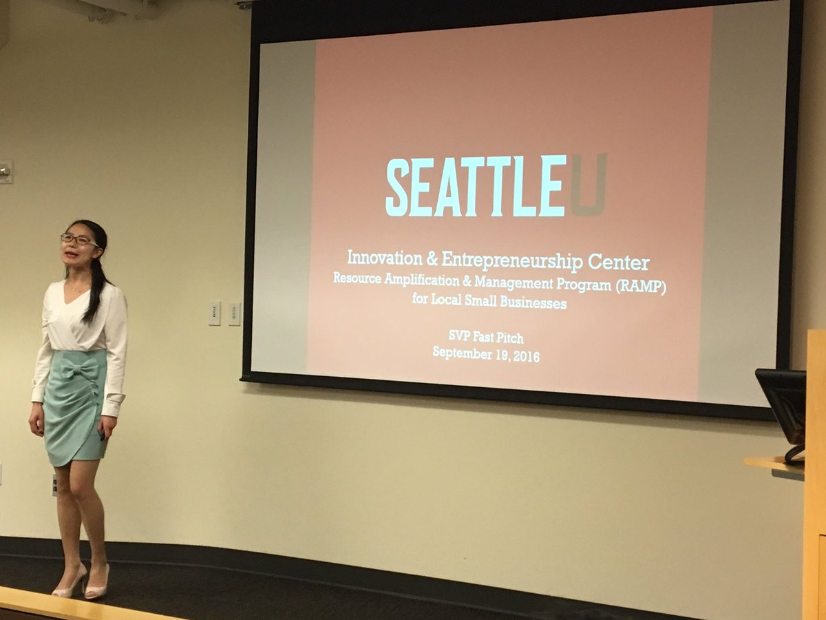 SVPFastPitch's tweet photo. The 4th team to present in the 2016 Student #FastPitchQF is SeattleU Resource Amplification 👏 https://t.co/BUMeGhSDKa