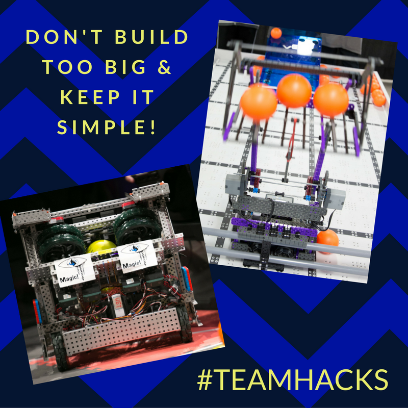 Keep it simple! Don’t overcomplicate your robot. Make it fun &amp; keep it safe! #TeamHacks #MondayMotivation #omgrobots
