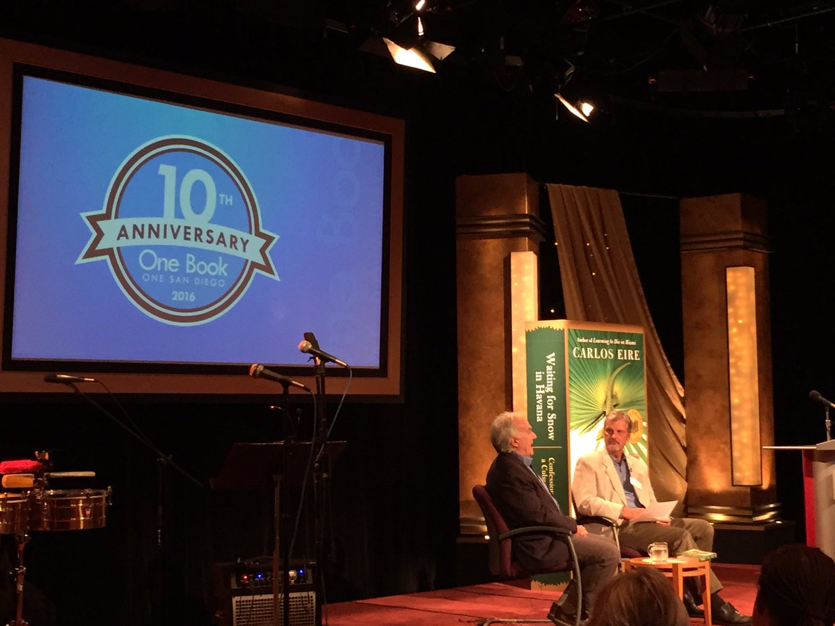 SDCountyLibrary's tweet image. @KPBS Mark Sauer and Waiting for Snow in Havana&apos;s author Carlos Eire for #onebookonesandiego #sandiego #cuba