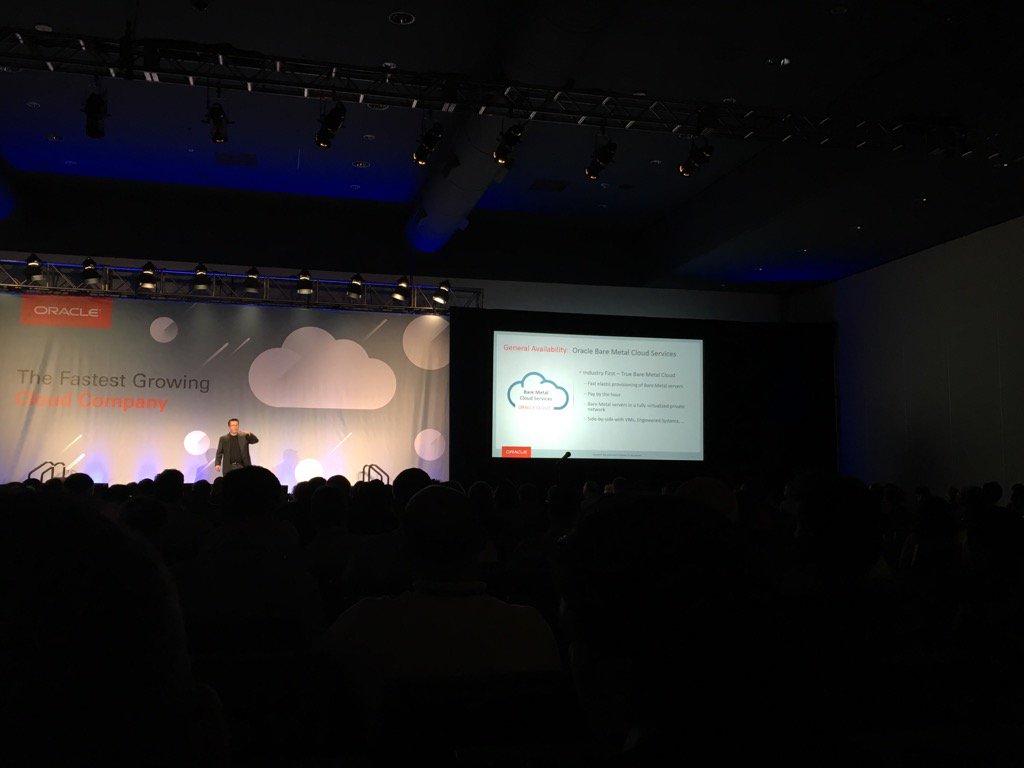 bmlock's tweet photo. Don Johnson announces new Oracle Bare Metal Cloud services-key to Oracle's IaaS strategy #oraclecloud https://t.co/AsU08QyQYD