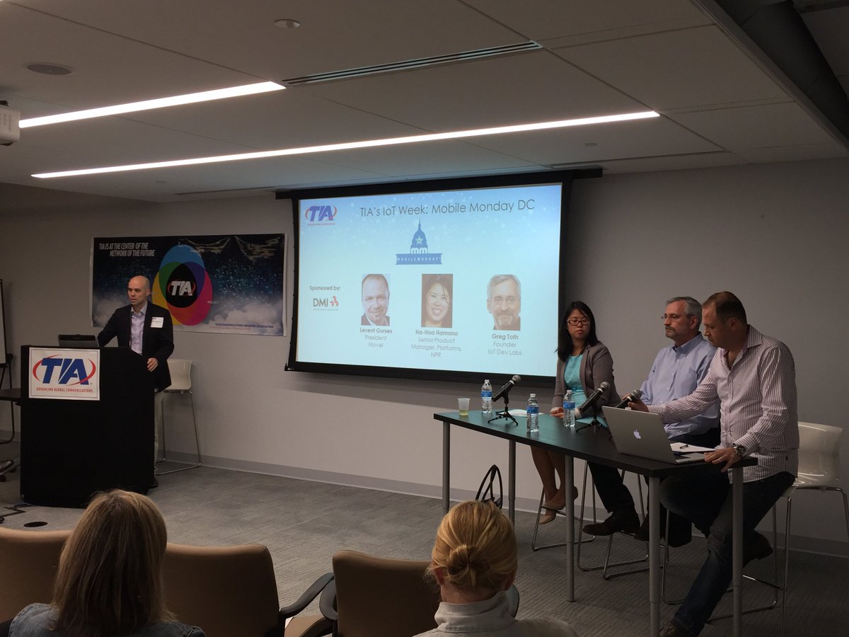 TIAonline's tweet image. Tonight we're talking #IoT & #mobile at @TIAonline HQ w/ @dcmomo & @gursesl @movelapps, Greg Toth @iotdevlabs, Ha-Hoa Hamano @NPR!