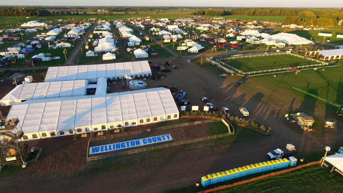 thewheatteam's tweet photo. Be sure to visit the IPM this week.  #wellington county has done a great job to welcome you. #droneshot https://t.co/6K2D0mWLzC