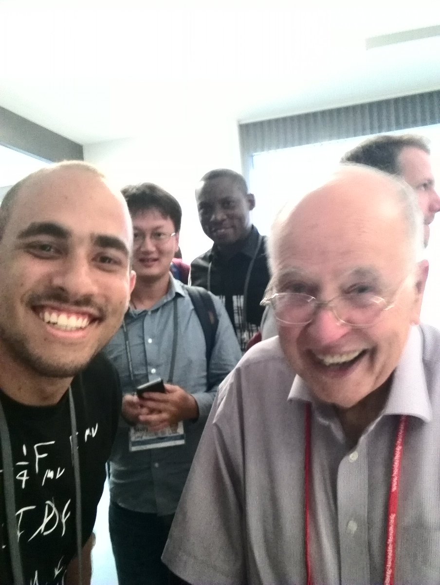 __dommills's tweet photo. Today, I met the legendary Sir Michael Atiyah. Creator of topological QFT & best known for his proof of the index theorem #HLF16 #TQFT https://t.co/D1eTSi1jxh
