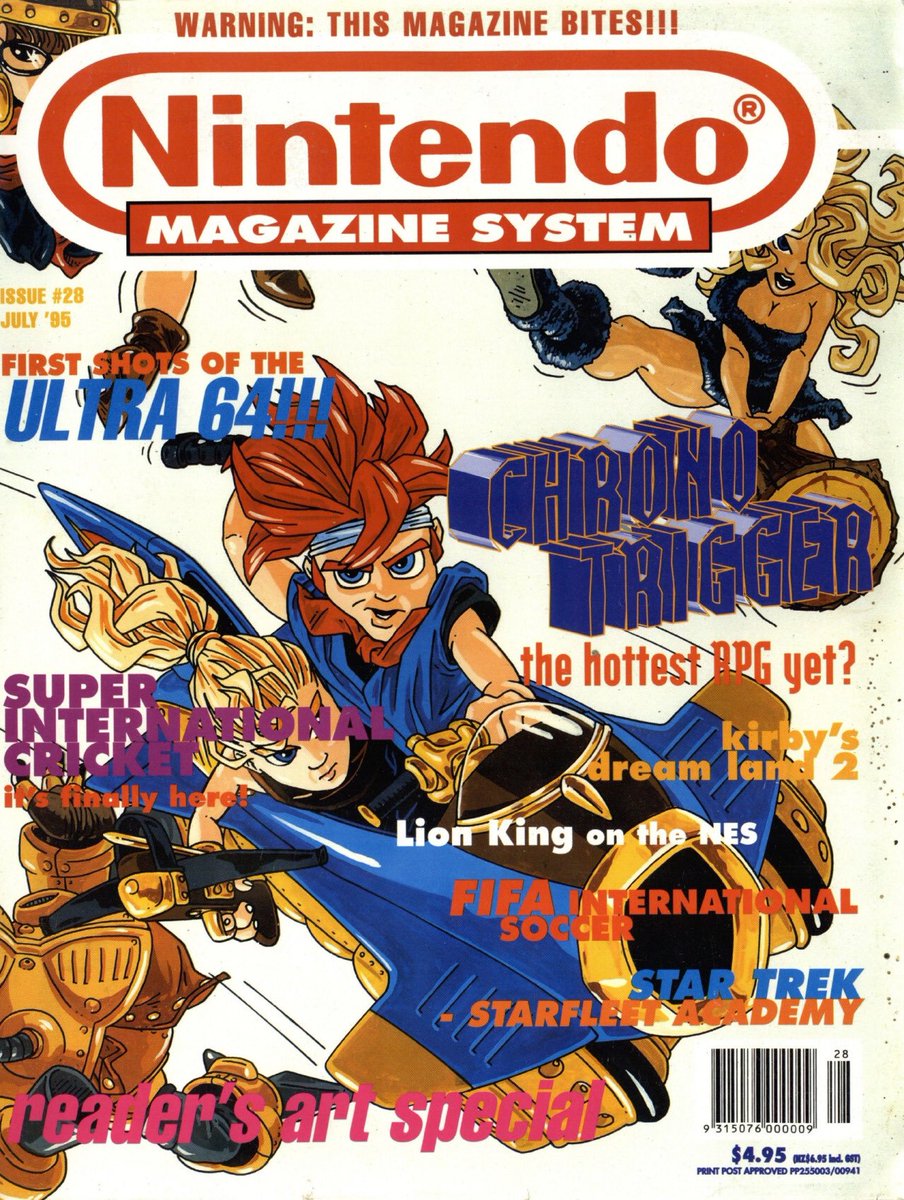 nintencollect's tweet photo. In keeping with #WeeklyPlanetPodWeek, today's #DailyGameRead is issue #28 July '95 of AU's #NintendoMagazineSystem featuring #ChronoTrigger! https://t.co/ySBSR8NGmI