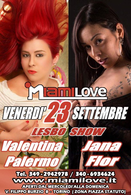 #Liveshow #lesbo # erotico #valentinapalermo #pornostar #janaflor  miamilove Torino 23 settembre vietato<a href="/tag/liveshow"class="tags">#Liveshow</a><a href="/tag/lesbo"class="tags">#lesbo</a><a href="/tag/valentinapalermo"class="tags">#valentinapalermo</a><a href="/tag/pornostar"class="tags">#pornostar</a><a href="/tag/janaflor"class="tags"><span>#janaflor</span></a>