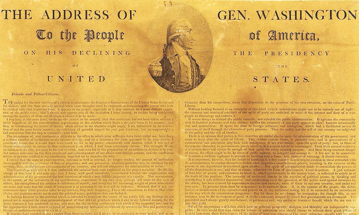 "Pick up a pen, start writing…history has its eyes on you." Today marks the 220th anniversary of Washington’s Farewell Address. #RiseUp
