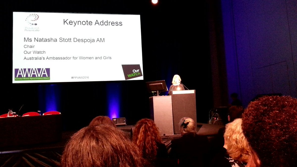 ANROWS's tweet photo. "We cannot ignore role of gender in violence prevention" @AusAWG Ambassador @OurWatchAus. #PPVAW2016 @AWAVA_women https://t.co/iNZKxQVBDz