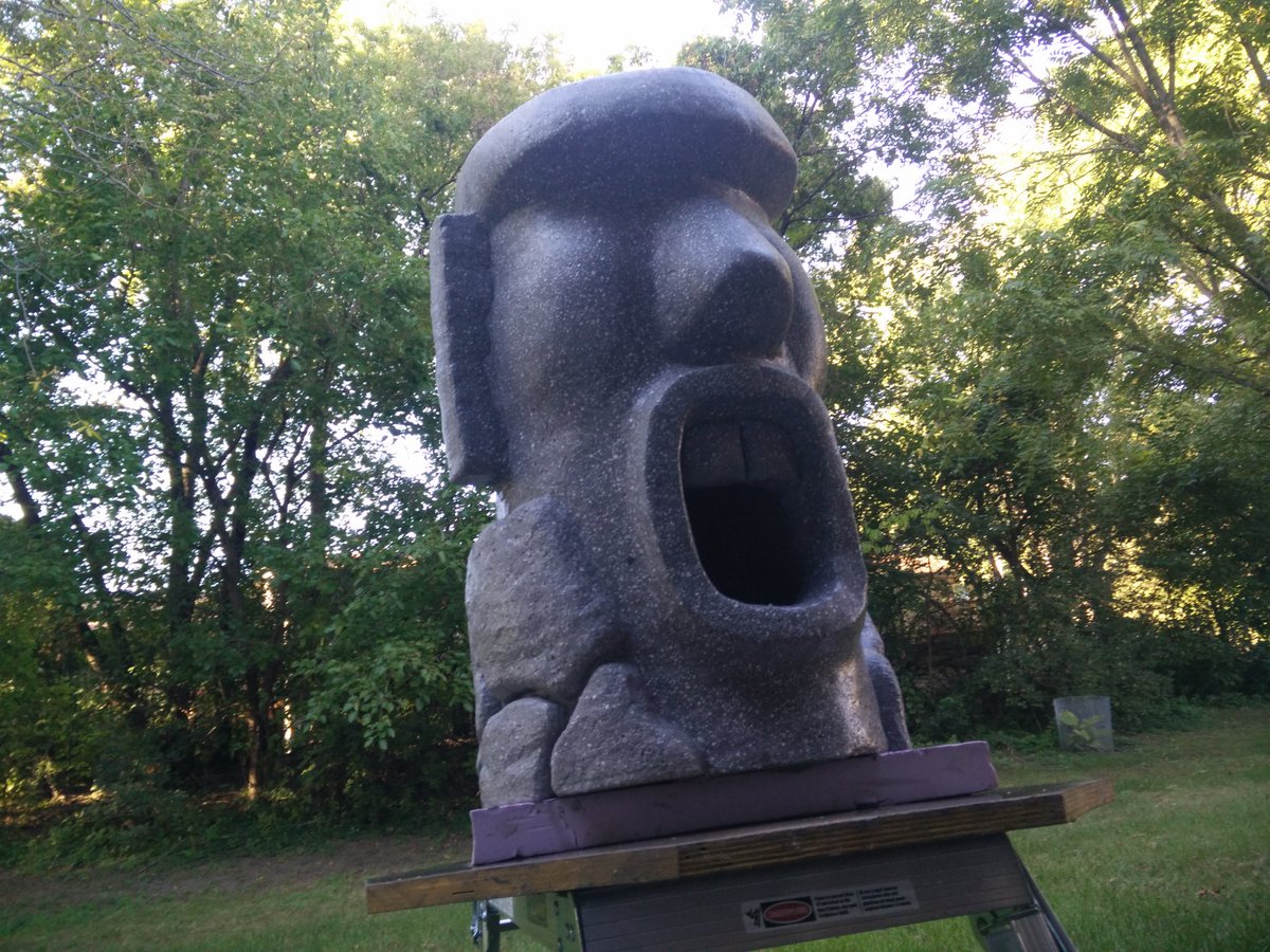 StudioCrete's tweet image. Moai inspired lightweight concrete planter sculpture.