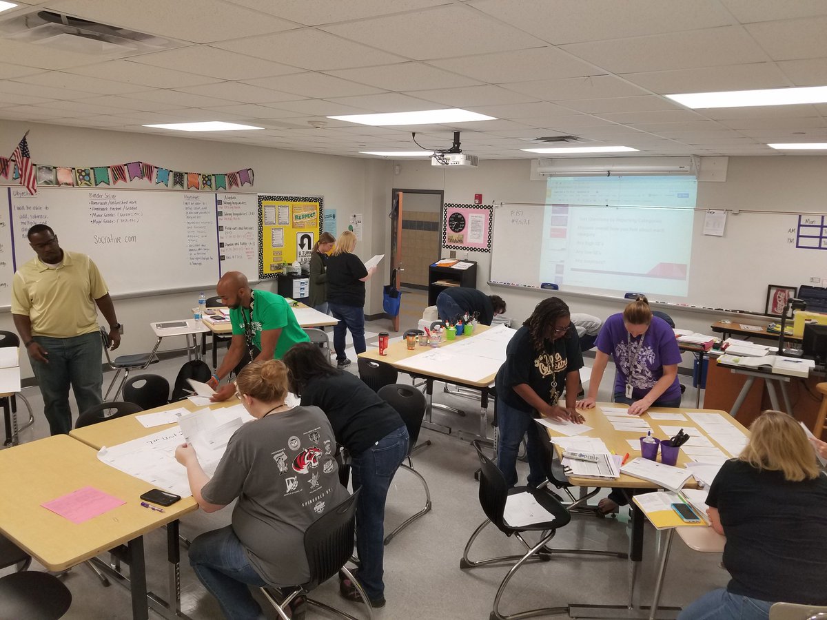 MrsSmithNavo's tweet photo. Math teachers at @Navo_DISD working hard to #disaggregate #data last Friday morning. @dentonisd #nmsmath @gamckay https://t.co/Ih9KeqC74V