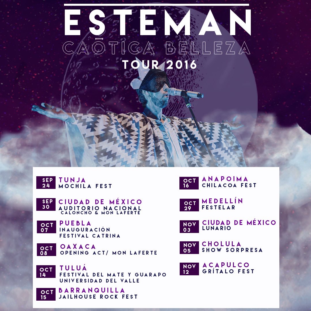 estemanmusic's tweet photo. Próximas fechas!! 💥⚡✨
#caoticabellezatour2016
Más info en https://t.co/Q85u6rDZYp https://t.co/mdUXbdmav4