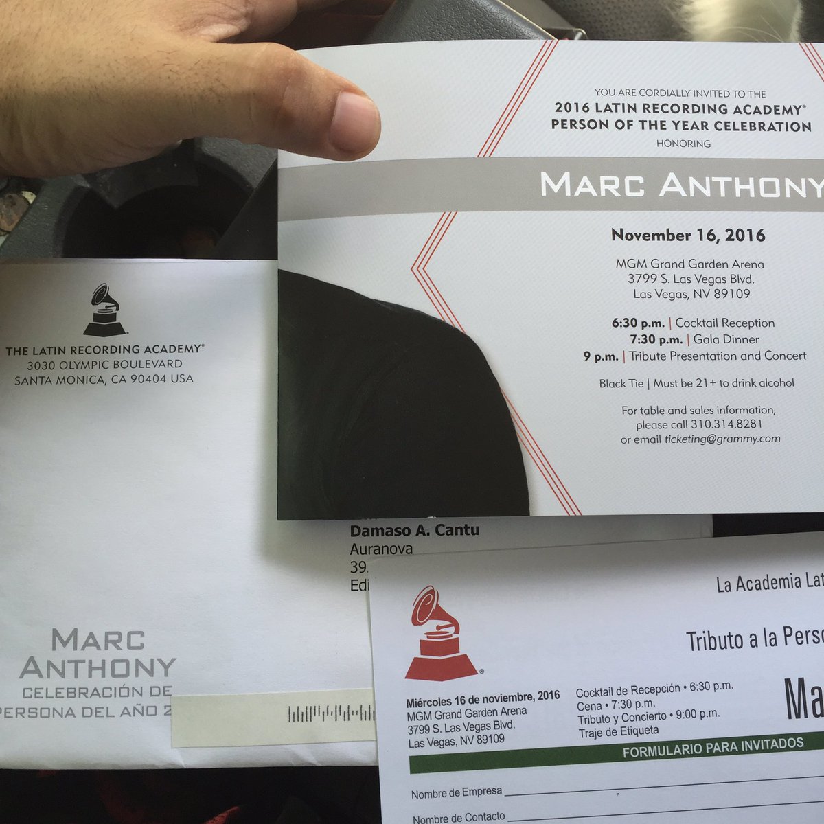 Auranovamusic's tweet photo. Holy cow!! Let's go :) You are Cordially invited to : Marc Anthony #ManOfTheYear, Latin Grammys, #Auranova ✔️ https://t.co/tAZ79zPKPd
