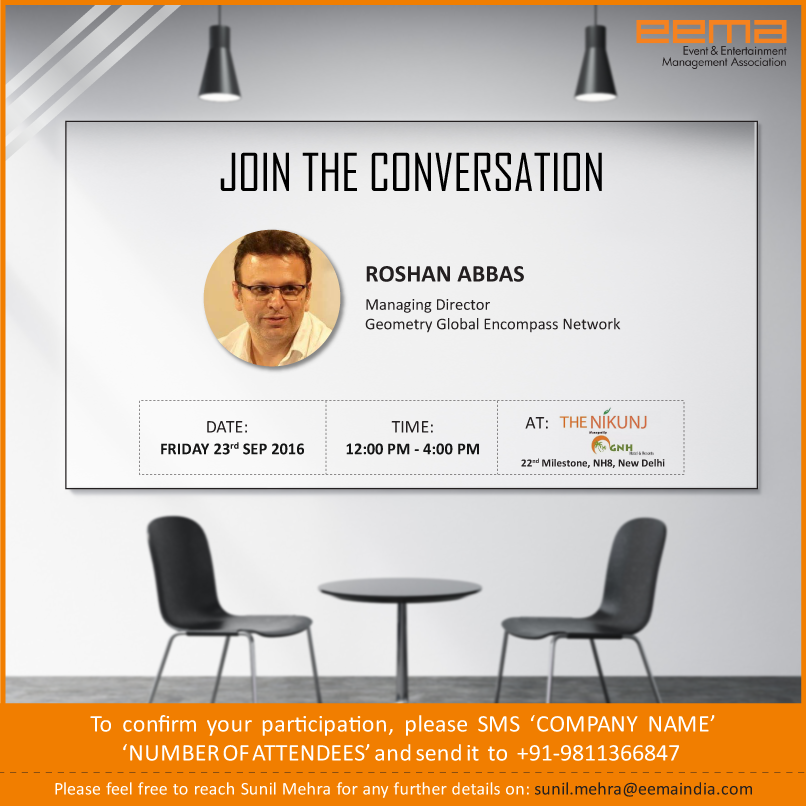 eemaindia's tweet photo. It's time to meet the master storyteller @roshanabbas ... Join the conversation and find out HOW TO WIN AT EEMAX GLOBAL  #WinWithEEMA https://t.co/t1WXWKMeBQ