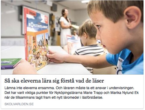 vilarare's tweet photo. Så tog Nyköpingslärarna fram nytt läromedel i läsförståelse. ”Lämna inte eleverna ensamma” https://t.co/221s9dNY0Z https://t.co/XyP1sZ7nQm
