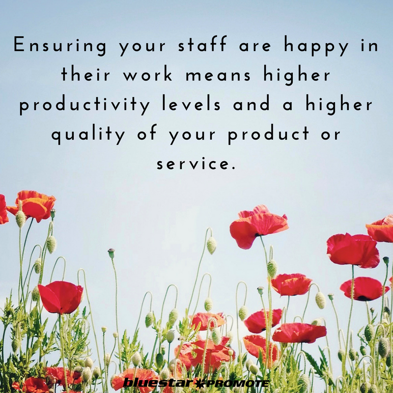 BlueStarPromote's tweet image. Ensuring staff are happy in their work means higher productivity levels &amp;amp; higher quality of your product or service.