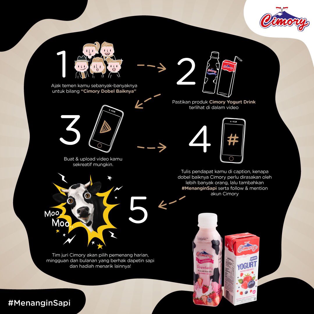 Cimory's tweet photo. Untuk kamu yang masih bingung gimana acaranya #MenanginSapi, kamu bisa cek gambar berikut ya. https://t.co/uRKWsJO6Tp