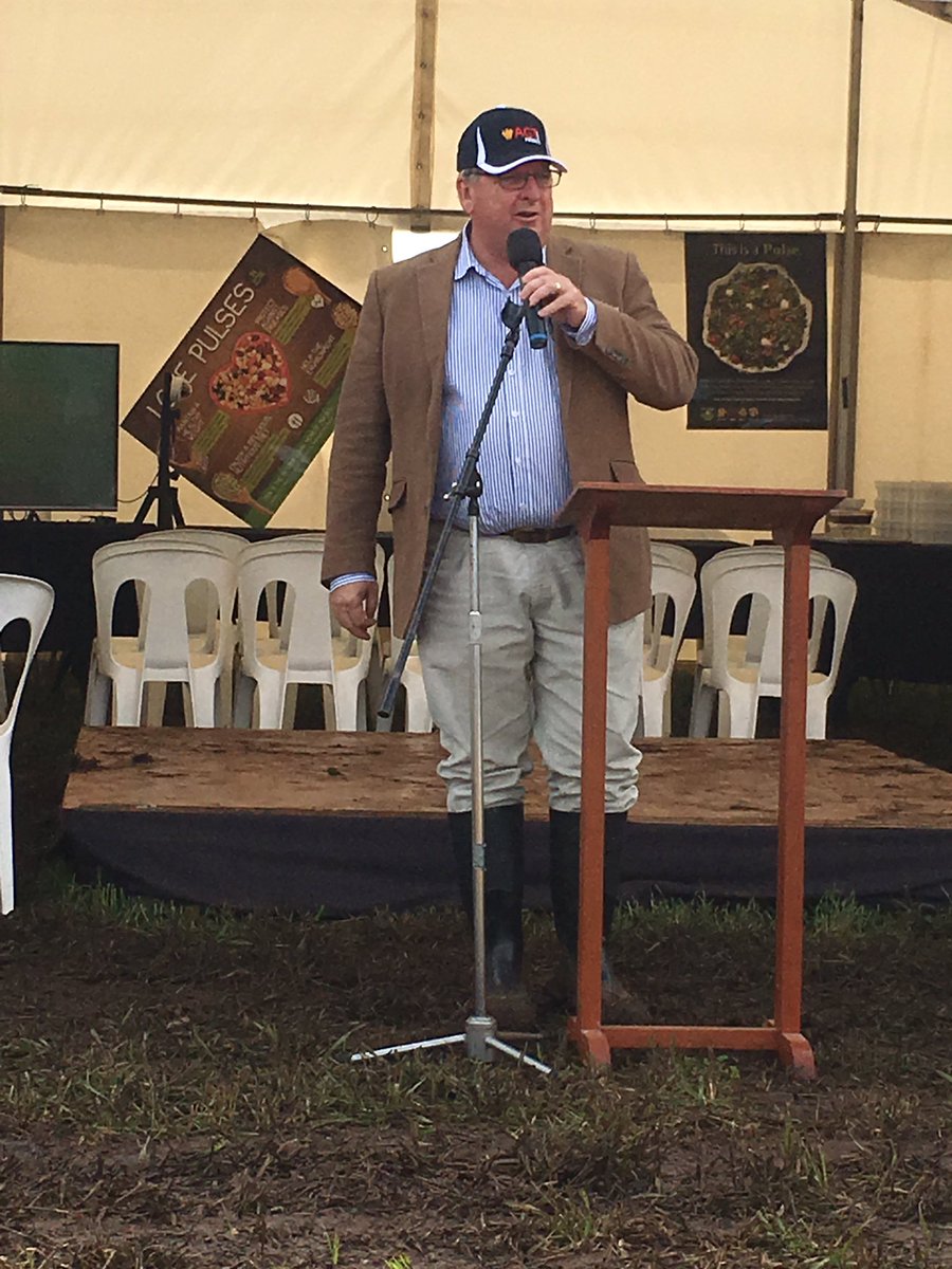 SustGrainAust's tweet image. Chair @PeterWilsonTmba giving the keynote pres at @HartFieldDay lunch on future of pulses #LovePulses #agchatoz