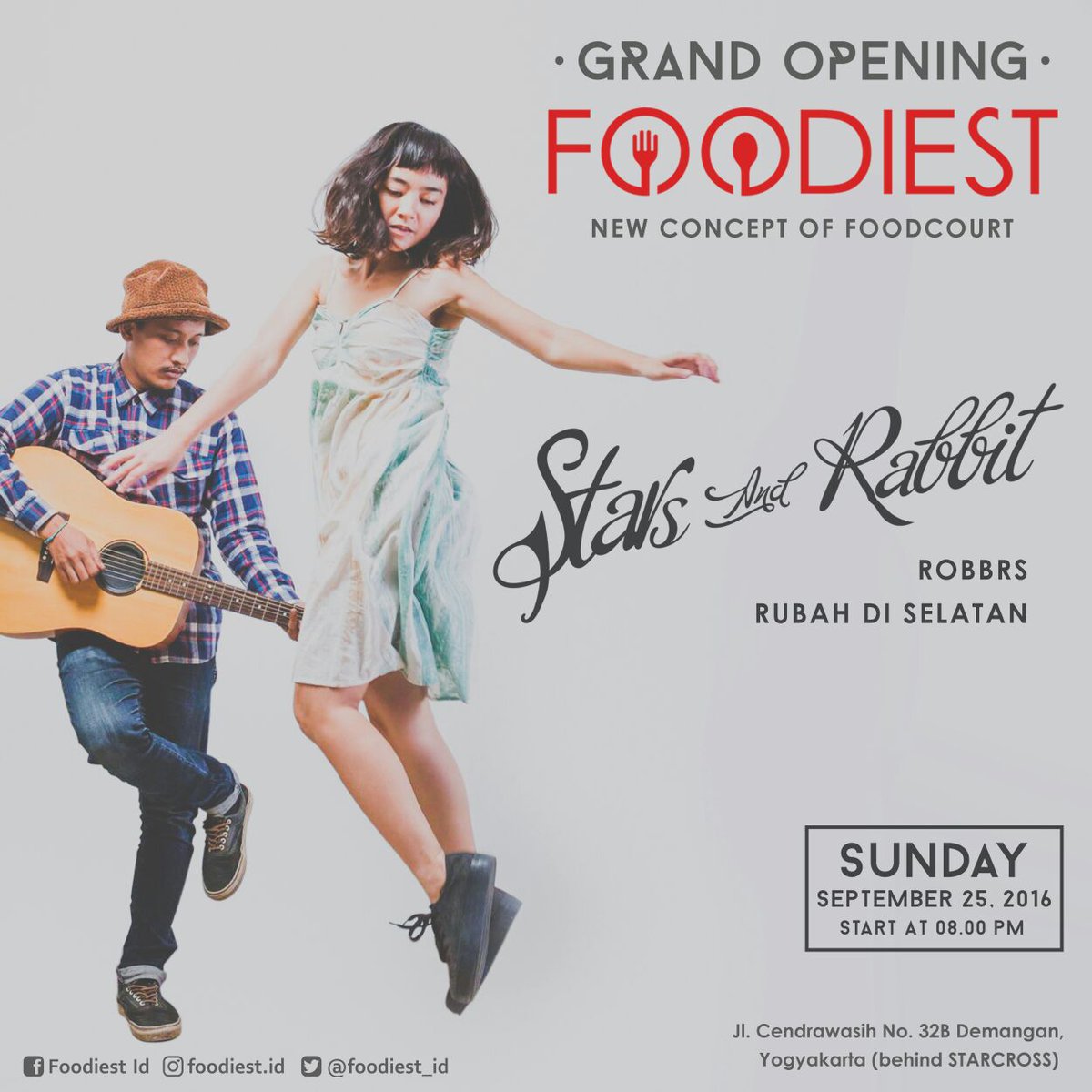 <a href="/WARNINGmagz/">Warning Magazine</a> 25/9/16 19.00 wib | Grand Opening Foodiest | Jl. Cendrawasih demangan Jogja | free | <a href="/foodiest_id/">Foodiest Id</a> |