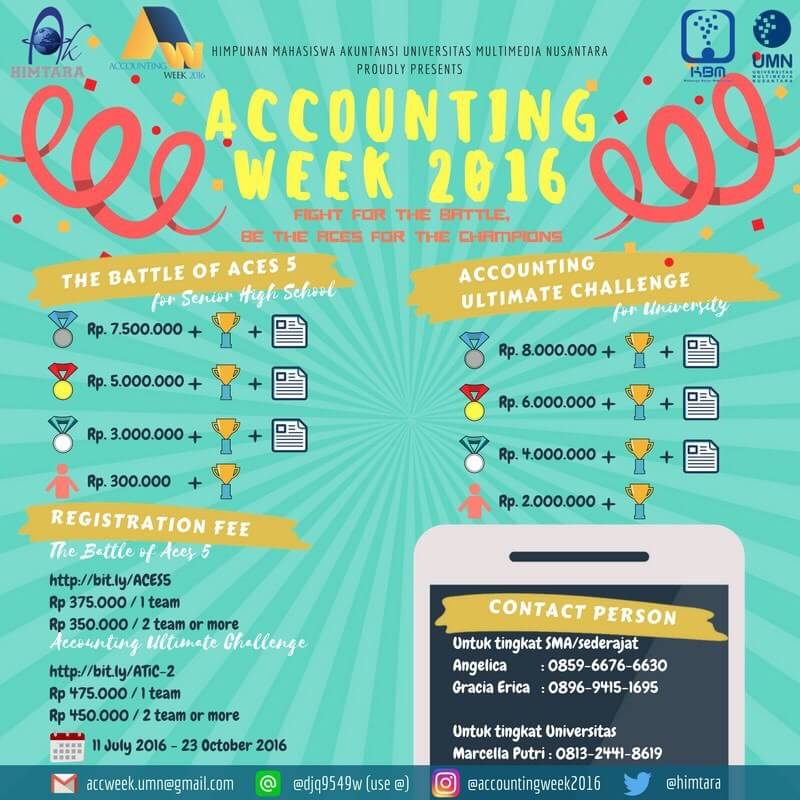 himtara's tweet photo. Himtara UMN proudly presents : Accounting Week 3 2016 (14-18 NOV 2016)
 Make sure to regist your team :) https://t.co/9ZEbZHdEnI