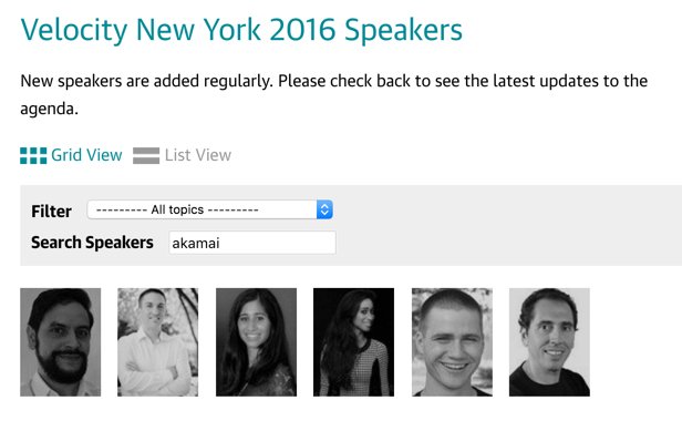 <a href="/Akamai/">Akamai Technologies</a>'s Super Six representin' at talks this week #velocityconf in NYC.