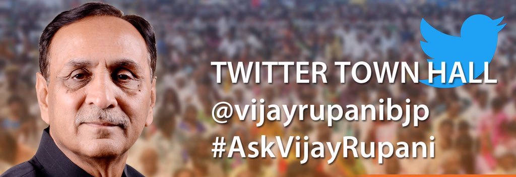 vijayrupanibjp's tweet photo. Join me on Twitter Town hall on 23rd September. Ask your questions using #AskVijayRupani. https://t.co/i6ljPr5PYa