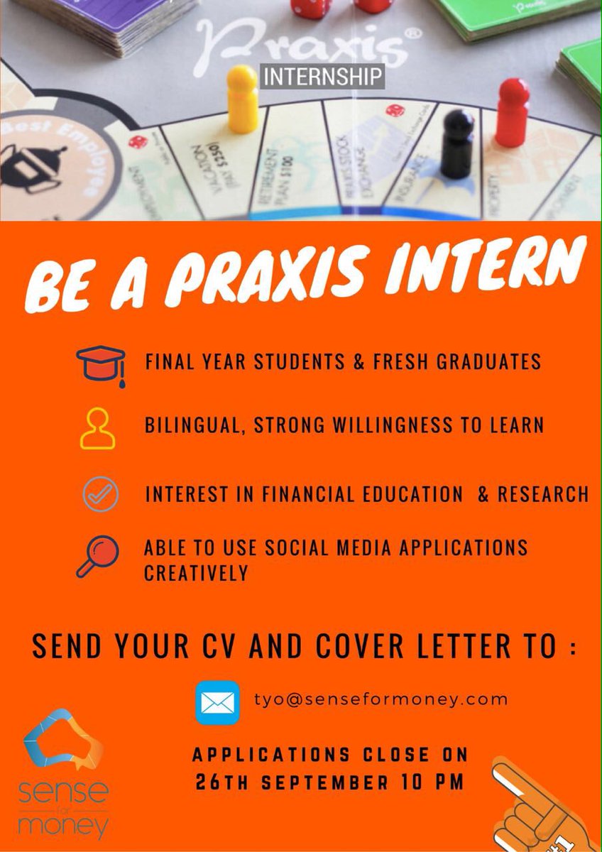 Sense For Money Intenship Program untuk 3 bulan. Klik link lebih lanjut :  goo.gl/forms/7K8dBESW…
Batas waktu 26 September 2016 #internship