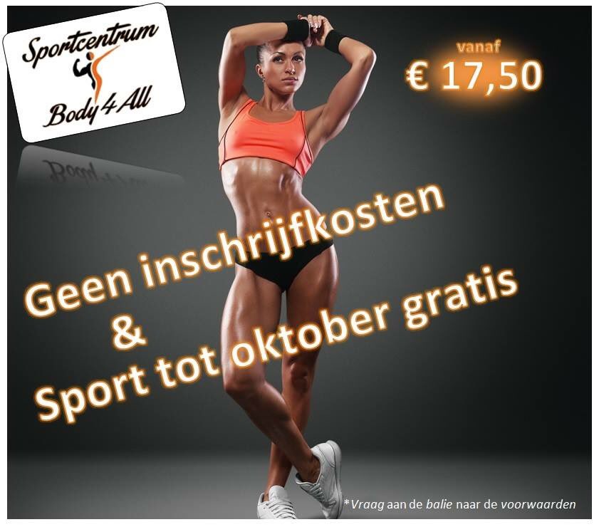 Body4AllAssen's tweet photo. Grijp je kans! #Assen #fitness #body4all #sportcentrum #GetFit #afvallen https://t.co/U5ZtThfhTw