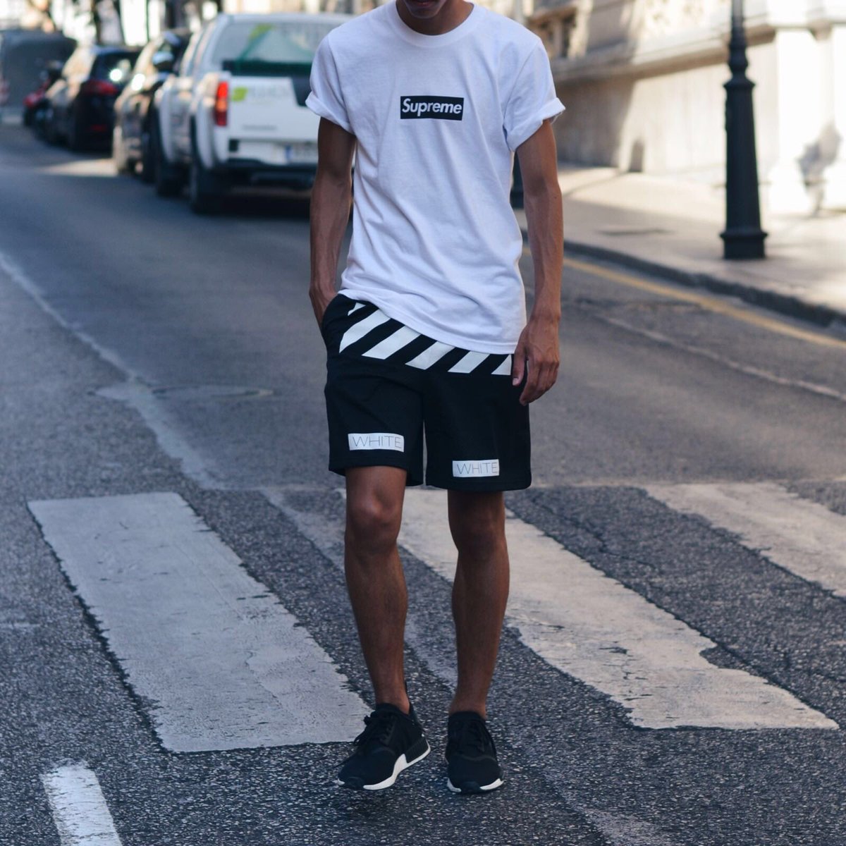 adidas nmd with shorts