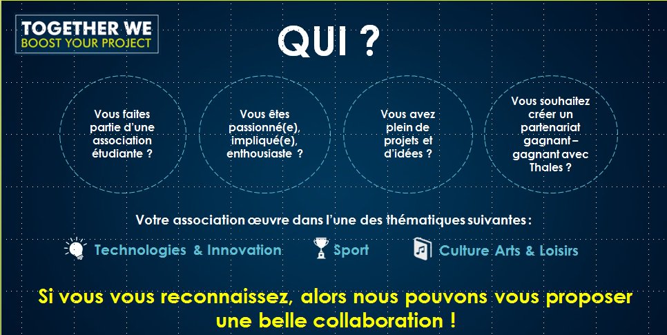 TdChi_Duong's tweet image. #BoostYourProject, campagne d&apos;appel à #sponsoring de #Thales: associations étudiantes, n&apos;hésitez plus et candidatez! bit.ly/2d7A9X6