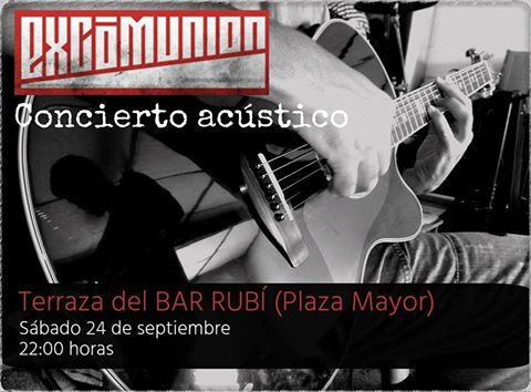 excomunionrock's tweet photo. El sábado 24 volvemos a tocar en Segovia, esta vez en acústico @bartabernarubi @VeteAlFresco 
- Más info aquí: https://t.co/q0BB0ktqg8 https://t.co/SbmADQfcXg