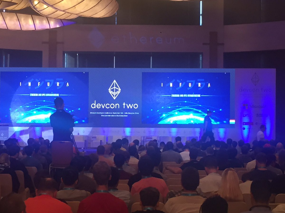 wuehler's tweet image. We just launched @infura_io to the sold-out crowd at #ethereum #devcon2 INFURA for the people!