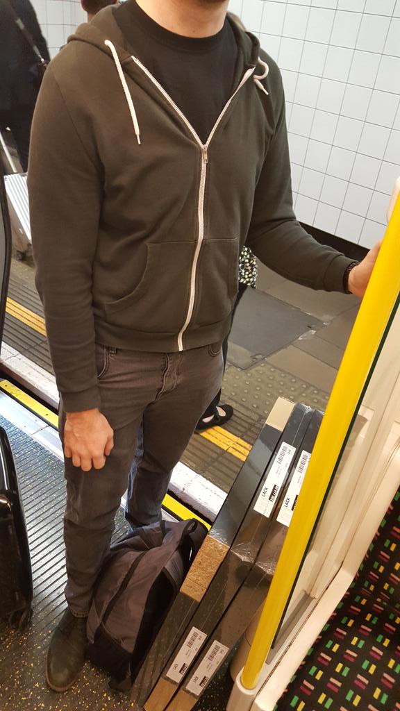 OptelmaLighting's tweet photo. Strange items needing to be transported on the tube can only mean one thing - exhibition build up day #100%Design https://t.co/qLy7VS8LzY