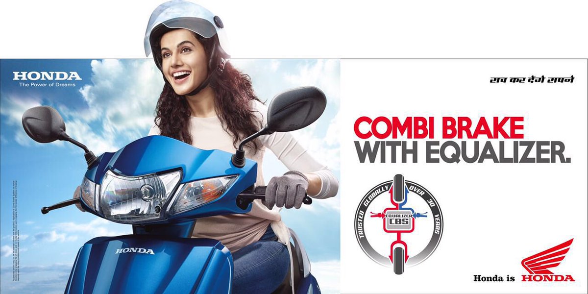taapsee's tweet photo. Equalizer CBS, a revolutionary technology from Honda that resonates the trust from it's fans from all over the world @honda2wheelerin https://t.co/PJDRBaP9nj