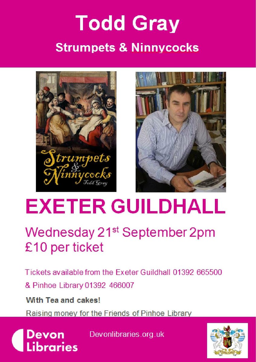 PinhoeLibrary's tweet image. Todd Gray - 2.00pm -Tomorrow at Exeter's magnificent Guildhall. Tickets still available. @Devon_Hour @ExeterLibrary @ExeterGuildhall