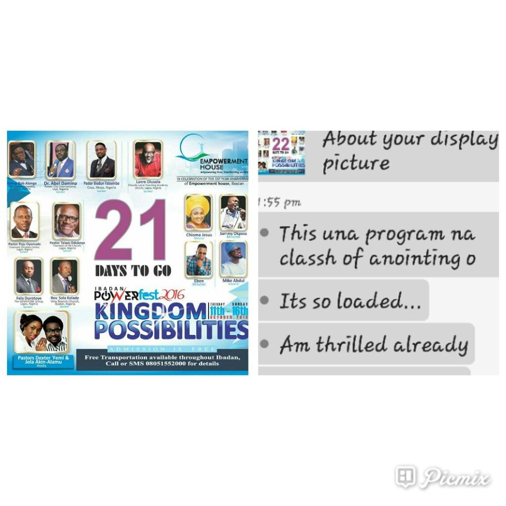 ara_events's tweet photo. Empowerment house Ibadan will be1, Great speakers put together its going 2 b a clash of anointing loaded. #powerfest https://t.co/qF3W353puV