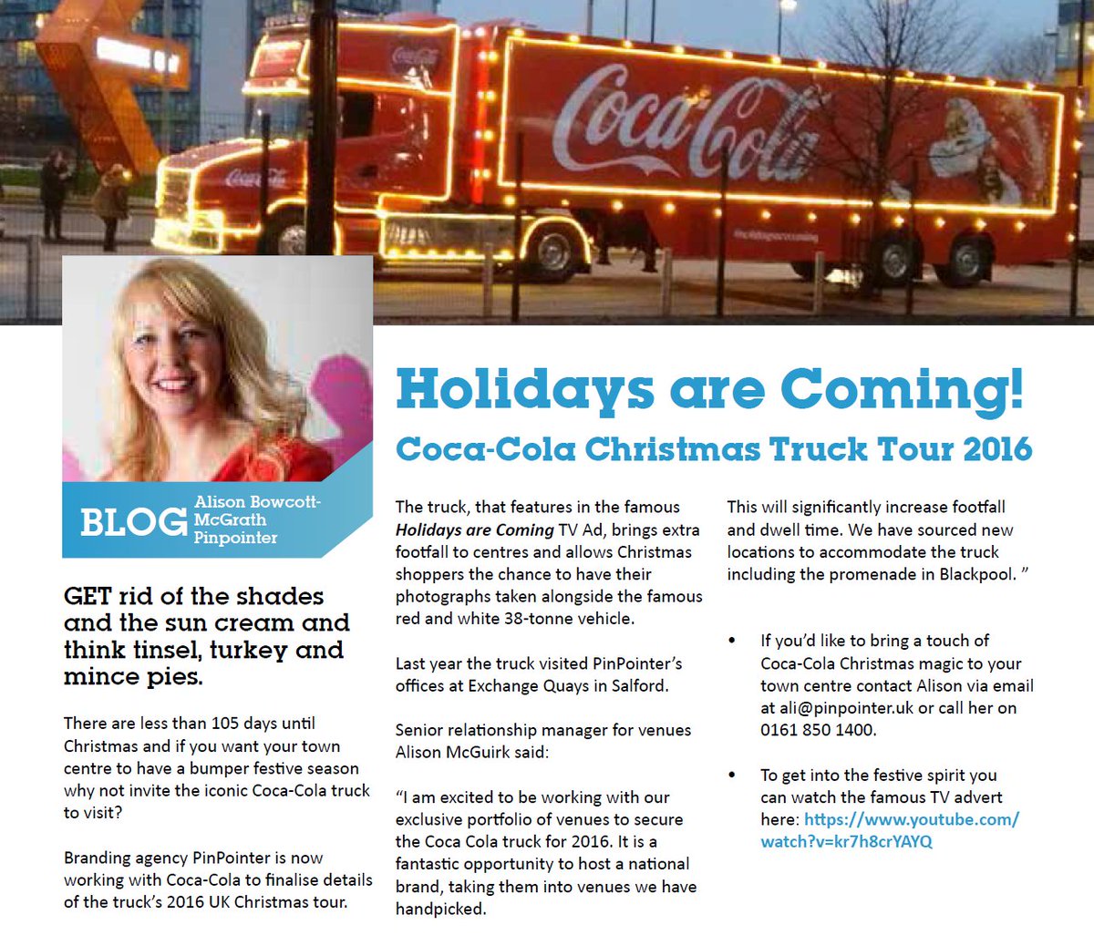 PinPointerUK's tweet photo. Holidays are coming! Forget summer sun and start thinking about Xmas with the #PinPointerTeam #CocaColaXmas16 @Revive_Thrive https://t.co/aFaU0b2iIw