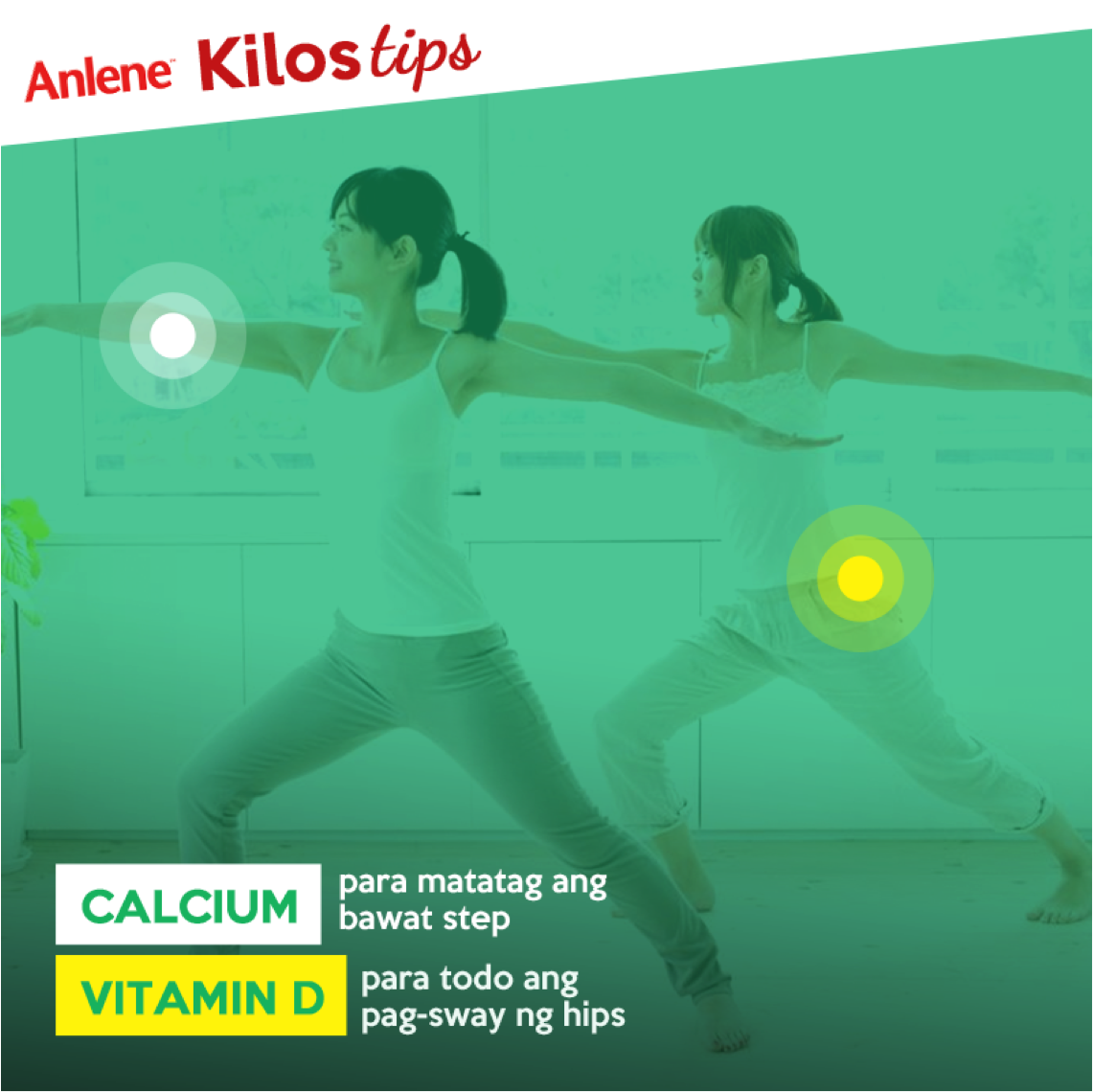 AnleneMovePH's tweet photo. Kahit anong dance step, dapat ready ang katawan mo. Buti na lang may essential bone nutrients ang Anlene para #TodoKilos ka sa dance moves! https://t.co/cEXaW1YVKX