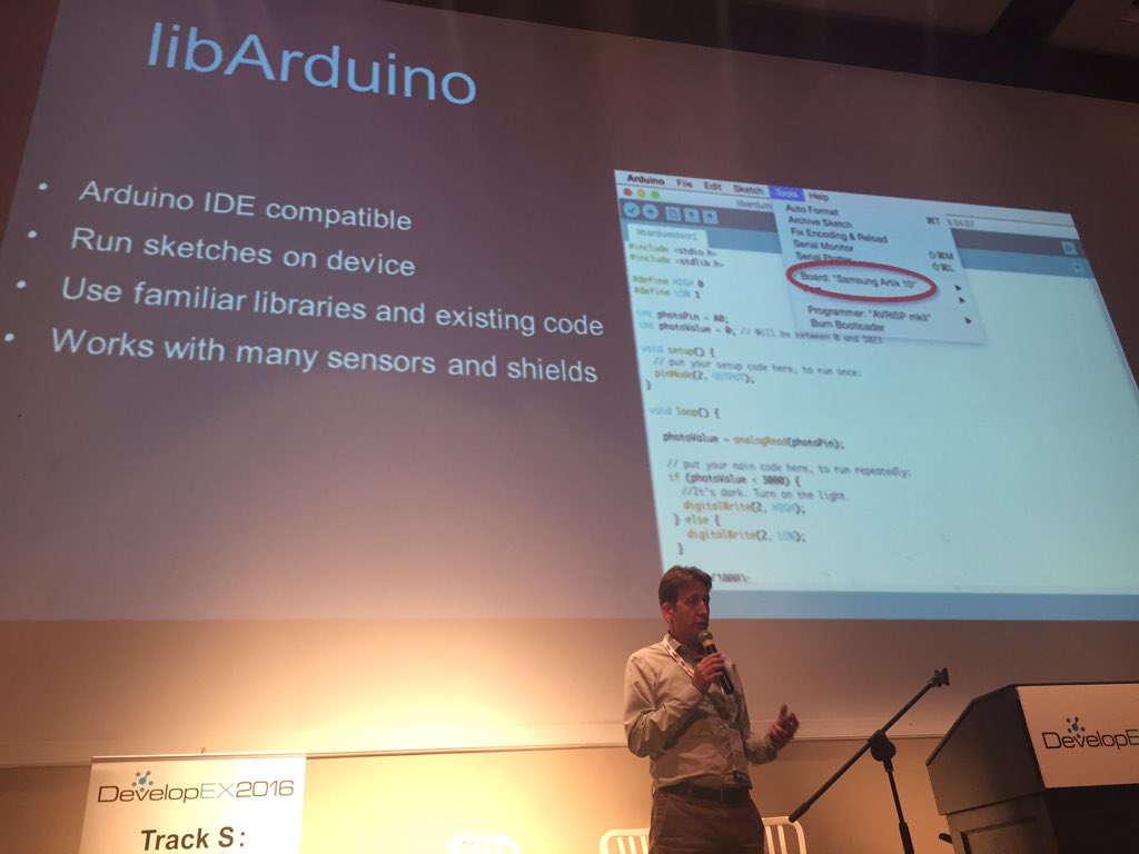 @SamsungIoT Dan Gross talks about ARTIK dev tools in DevelopEX in Israel