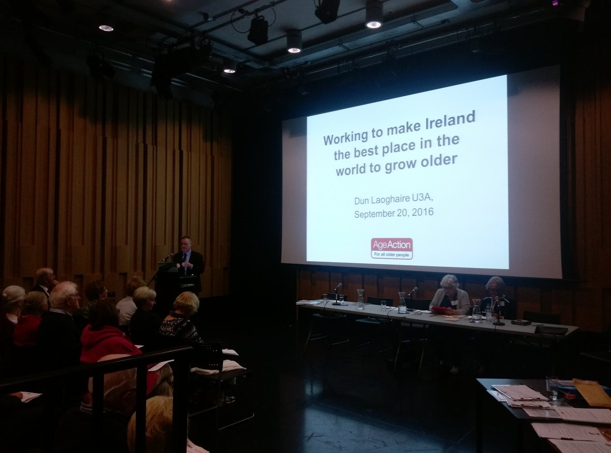 dldk_u3a's tweet image. Eamon Timmins, CEO of Age Action Ireland, addressing the Inaugural Meeting of DLDK U3A at DLR Lexicon